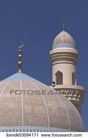 "Mosque with a golden crescent moon and a minaret, Bahla, Ad Dakhiliyah, Oman, Asia" View Large Photo Image Stock Image - "Mosque with a golden crescent moon and a minaret, Bahla, Ad Dakhiliyah, Oman, Asia". Fotosearch