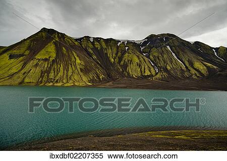 "Moss-covered mountains, Lake Langisjor, Highlands, Iceland, Europe" View Large Photo Image Stock Photography - "Moss-covered mountains, Lake Langisjor, Highlands, Iceland, Europe". Fotosearch