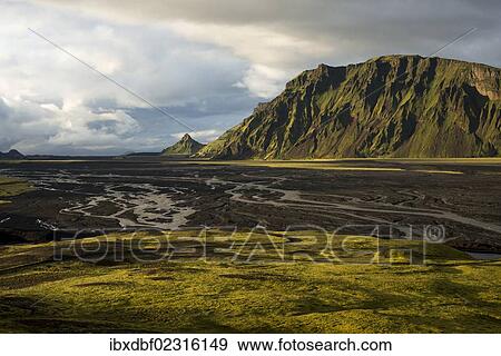 "Mossy Mt. Hafursey, Mulakvisl river, South Coast, Iceland, Europe" View Large Photo Image Stock Photo - "Mossy Mt. Hafursey, Mulakvisl river, South Coast, Iceland, Europe". Fotosearch
