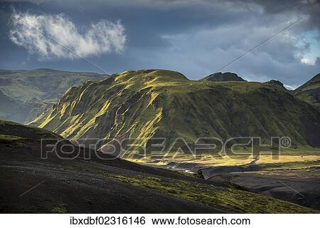 "Mossy Mt. Hafursey, Mulakvisl river, South Coast, Iceland, Europe" View Large Photo Image Stock Photograph - "Mossy Mt. Hafursey, Mulakvisl river, South Coast, Iceland, Europe". Fotosearch