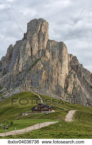 "Mountain hut and mount Gusela on a cloudy day, Giau Pass, Dolomites, Veneto, Italy, Europe" View Large Photo Image Stock Photograph - "Mountain hut and mount Gusela on a cloudy day, Giau Pass, Dolomites, Veneto, Italy, Europe". Fotosearch
