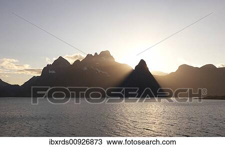 Stock Image - "Mountain panorama in Raftsund, Lofoten, Norway, Scandinavia, Europe". Fotosearch