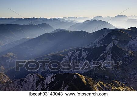 "Mountain ridges with backlighting, seen from Hochiss Mountain in Rofan, Maurach, Tyrol, Austria, Europe" View Large Photo Image Stock Image - "Mountain ridges with backlighting, seen from Hochiss Mountain in Rofan, Maurach, Tyrol, Austria, Europe". Fotosearch