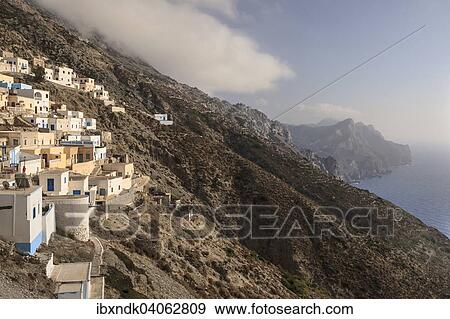 Stock Photo - "Mountain village of Olympos, Karpathos, Dodecanese, South Aegean, Greece, Europe". Fotosearch