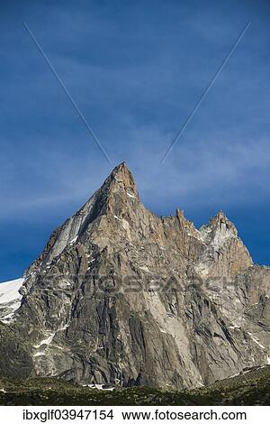 Picture - "Mountains Aiguille de Blaitiere, 3522m, Aiguille des Ciseaux and Aiguille du Fou, Chamonix-Mont-Blanc, Haute-Savoie, Rhone-Alpes, France, Europe". Fotosearch
