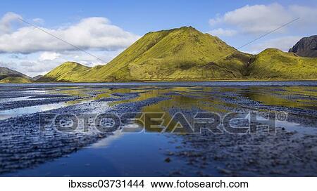 "Mountains and a lake in the highlands, Landmannalaugar, Southern Region, Iceland, Europe" View Large Photo Image Picture - "Mountains and a lake in the highlands, Landmannalaugar, Southern Region, Iceland, Europe". Fotosearch