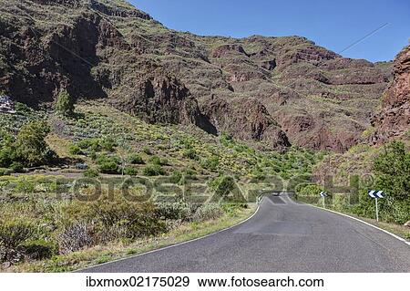 Stock Photo - "Mountains around Barranco de Guayadeque, Taidia region, Gran Canaria, Canary Islands, Spain, Europe". Fotosearch