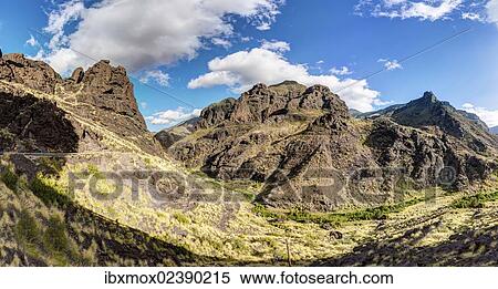 Stock Photography - "Mountains near San Nicolas, Gran Canaria, Canary Islands, Spain, Europe, PublicGround, Europe". Fotosearch