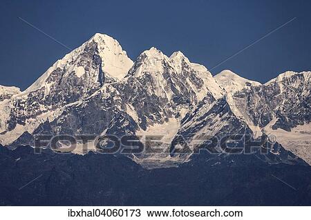 Stock Image - "Mountains of the Himalayas, at Nagarkot, Nepal, Asia". Fotosearch