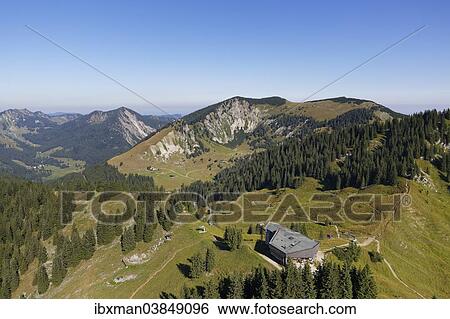"Mt Jagerkamp with the mountain station of the Taubenstein railway, view from Mt Taubenstein, Spitzingsee lake area, Mangfall mountains, Upper Bavaria, Bavaria, Germany, Europe" View Large Photo Image Stock Photograph - "Mt Jagerkamp with the mountain station of the Taubenstein railway, view from Mt Taubenstein, Spitzingsee lake area, Mangfall mountains, Upper Bavaria, Bavaria, Germany, Europe". Fotosearch