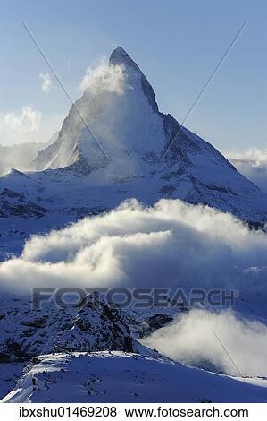 "Mt. Matterhorn, shrouded in clouds, Zermatt, Valais, Switzerland, Europe" View Large Photo Image Stock Photo - "Mt. Matterhorn, shrouded in clouds, Zermatt, Valais, Switzerland, Europe". Fotosearch