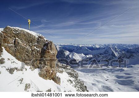 "Mt. Zugspitze, 2962m, with its summer cross restored in 2009, Wettersteingebirge mountains, Werdenfels, Upper Bavaria, Bavaria, Germany, Europe" View Large Photo Image Stock Image - "Mt. Zugspitze, 2962m, with its summer cross restored in 2009, Wettersteingebirge mountains, Werdenfels, Upper Bavaria, Bavaria, Germany, Europe". Fotosearch