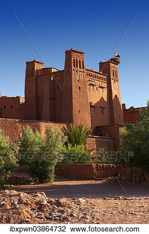 "Mud buildings of the fortified Berber Ksar of Ait Benhaddou with a stork's nest, Sous-Massa-Dra, Morocco, Africa" View Large Photo Image Stock Image - "Mud buildings of the fortified Berber Ksar of Ait Benhaddou with a stork's nest, Sous-Massa-Dra, Morocco, Africa". Fotosearch