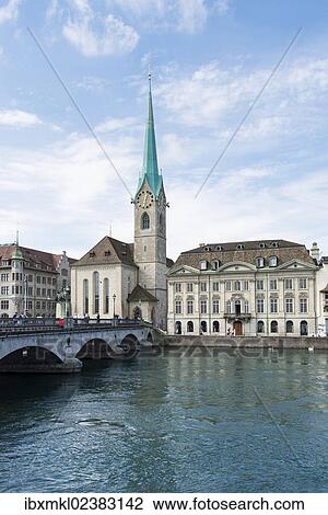 "Muenster Bridge over the Limmat river with Fraumuenster church and the old town promenade, Zurich, Canon of Zurich, Switzerland, Europe" View Large Photo Image Stock Image - "Muenster Bridge over the Limmat river with Fraumuenster church and the old town promenade, Zurich, Canon of Zurich, Switzerland, Europe". Fotosearch
