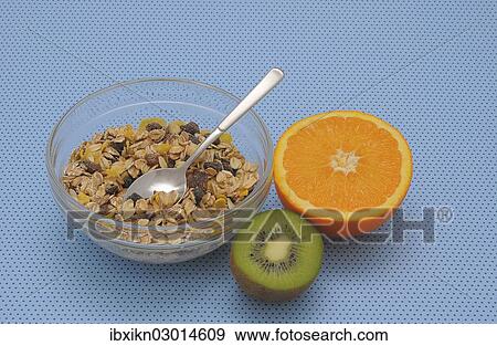 "Muesli or cereal, kiwi and orange" View Large Photo Image Stock Photo - "Muesli or cereal, kiwi and orange". Fotosearch