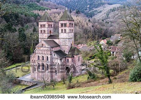 Stock Photo - "Murbach Abbey, Vosges, Alsace, France, Europe". Fotosearch