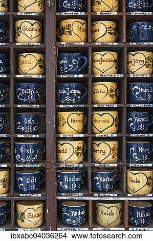 "Name mugs, Auer Dult, Munich, Upper Bavaria, Bavaria, Germany, Europe" View Large Photo Image Picture - "Name mugs, Auer Dult, Munich, Upper Bavaria, Bavaria, Germany, Europe". Fotosearch