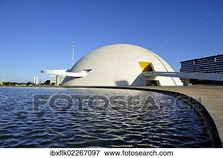 "National Museum Museu Nacional Honestino Guimaraes, architect Oscar Niemeyer, Brasilia, Distrito Federal DF, Brazil, South America" View Large Photo Image Stock Photo - "National Museum Museu Nacional Honestino Guimaraes, architect Oscar Niemeyer, Brasilia, Distrito Federal DF, Brazil, South America". Fotosearch