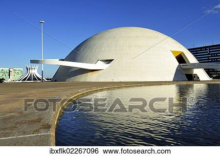 "National Museum Museu Nacional Honestino Guimaraes, architect Oscar Niemeyer, Brasilia, Distrito Federal DF, Brazil, South America" View Large Photo Image Stock Photograph - "National Museum Museu Nacional Honestino Guimaraes, architect Oscar Niemeyer, Brasilia, Distrito Federal DF, Brazil, South America". Fotosearch