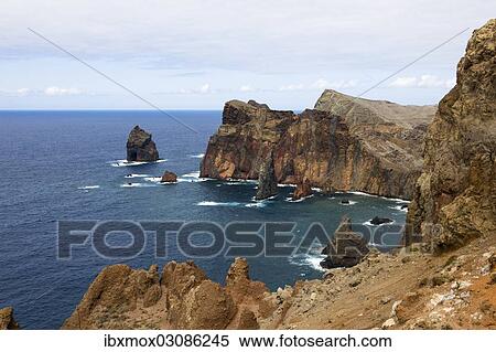 "Nature reserve with steep cliffs on the volcanic peninsula of Ponta de Sao Lourenco, Funchal, Canical, Ilha da Madeira, Portugal, Europe" View Large Photo Image Stock Photography - "Nature reserve with steep cliffs on the volcanic peninsula of Ponta de Sao Lourenco, Funchal, Canical, Ilha da Madeira, Portugal, Europe". Fotosearch