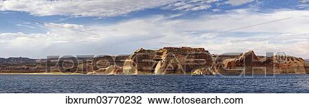 "Navajo sandstone rocks, rock formations, in Wahweap Bay in the evening, Lake Powell, Page, Arizona, USA" View Large Photo Image Stock Image - "Navajo sandstone rocks, rock formations, in Wahweap Bay in the evening, Lake Powell, Page, Arizona, USA". Fotosearch