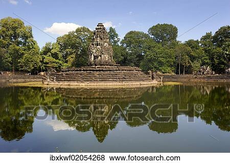 "Neak Pean with pool, this system is situated on an artificial island in the centre of the now dry northern Baray, the site is reflected in the water, Siem Reap, Angkor, Cambodia, Southeast Asia, Asia" View Large Photo Image Stock Photo - "Neak Pean with pool, this system is situated on an artificial island in the centre of the now dry northern Baray, the site is reflected in the water, Siem Reap, Angkor, Cambodia, Southeast Asia, Asia". Fotosearch