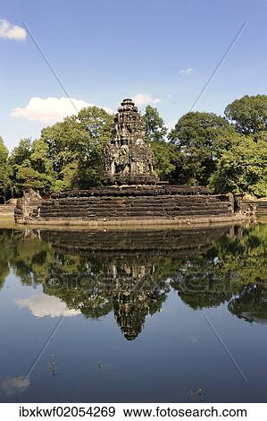 "Neak Pean with pool, this system is situated on an artificial island in the centre of the now dry northern Baray, the site is reflected in the water, Siem Reap, Angkor, Cambodia, Southeast Asia, Asia" View Large Photo Image Stock Photo - "Neak Pean with pool, this system is situated on an artificial island in the centre of the now dry northern Baray, the site is reflected in the water, Siem Reap, Angkor, Cambodia, Southeast Asia, Asia". Fotosearch