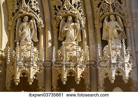 Stock Image - "Neo-Gothic statues of Zagreb Cathedral, Zagreb, Croatia, Europe". Fotosearch
