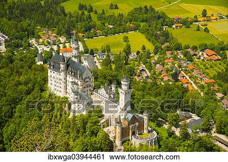 "Neuschwanstein Castle, aerial view, Schwangau, Ostallgau, Allgau, Swabia, Bavaria, Germany, Europe" View Large Photo Image Stock Image - "Neuschwanstein Castle, aerial view, Schwangau, Ostallgau, Allgau, Swabia, Bavaria, Germany, Europe". Fotosearch