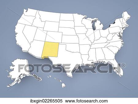 "New Mexico, NM, highlighted on a contour map of USA, United States of America, 3D illustration" View Large Photo Image Stock Photography - "New Mexico, NM, highlighted on a contour map of USA, United States of America, 3D illustration". Fotosearch