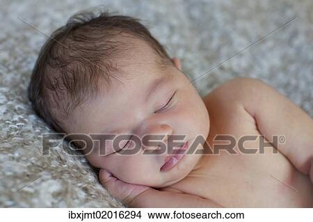 "Newborn baby, five days, asleep" View Large Photo Image Picture - "Newborn baby, five days, asleep". Fotosearch