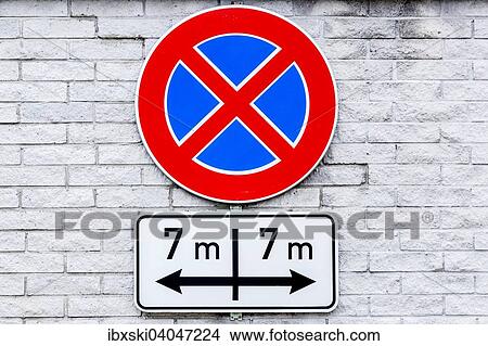 "No stopping sign, seven meters to the right and the left, Riga, Latvia, Europe" View Large Photo Image Picture - "No stopping sign, seven meters to the right and the left, Riga, Latvia, Europe". Fotosearch