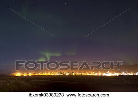 "Northern lights and starry sky, Hofn, Iceland, Europe" View Large Photo Image Stock Photo - "Northern lights and starry sky, Hofn, Iceland, Europe". Fotosearch