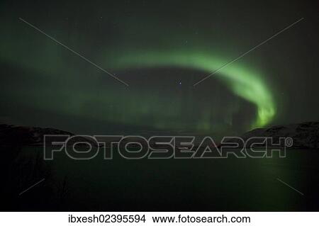 "Northern Lights over the Grotfjord in winter, Kvaloya, Tromso, Norway, Europe" View Large Photo Image Picture - "Northern Lights over the Grotfjord in winter, Kvaloya, Tromso, Norway, Europe". Fotosearch