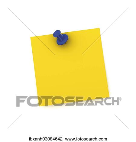 "Note with a push pin, 3D rendering" View Large Photo Image Stock Image - "Note with a push pin, 3D rendering". Fotosearch