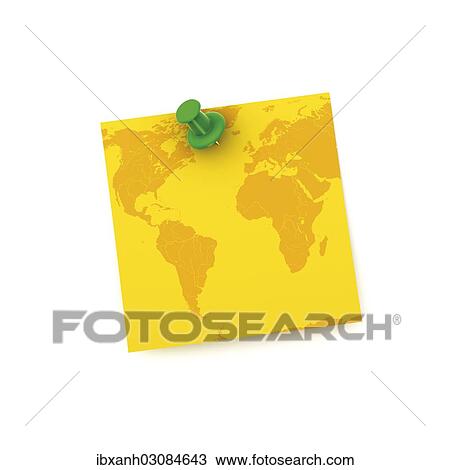 "Note with a push pin, map of America, Europe, Africa and Asia, 3D rendering" View Large Photo Image Stock Image - "Note with a push pin, map of America, Europe, Africa and Asia, 3D rendering". Fotosearch