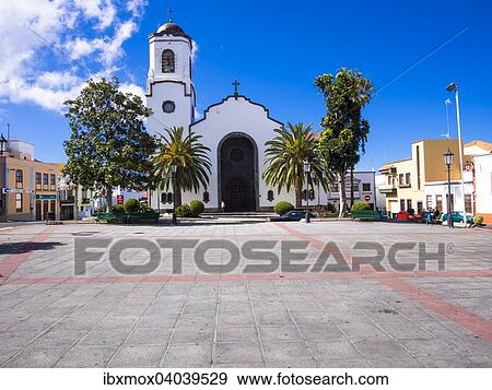 "Nuestra Senora de Montserrat Church in Plaza de Montserrat, San Andres y Sauces, San Andres, Los Sauces, La Palma, Canary Islands, Spain, Europe" View Large Photo Image Stock Photo - "Nuestra Senora de Montserrat Church in Plaza de Montserrat, San Andres y Sauces, San Andres, Los Sauces, La Palma, Canary Islands, Spain, Europe". Fotosearch