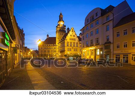 "Obermarkt market square with the Town Hall at dusk, Dobeln, Saxony, Germany, Europe" View Large Photo Image Stock Photograph - "Obermarkt market square with the Town Hall at dusk, Dobeln, Saxony, Germany, Europe". Fotosearch