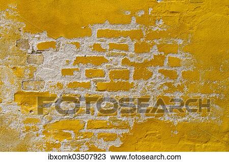 Ochre yellow brick wall View Large Photo Image Stock Image - Ochre yellow brick wall. Fotosearch
