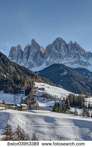 "Odle mountains and the town of Santa Maddalena in Val di Funes, Dolomites, South Tyrol, Italy, Europe" View Large Photo Image Stock Photo - "Odle mountains and the town of Santa Maddalena in Val di Funes, Dolomites, South Tyrol, Italy, Europe". Fotosearch