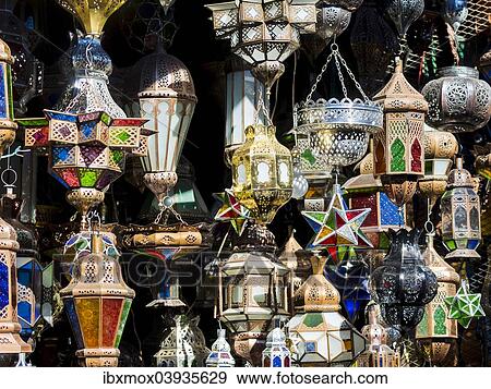 "Oil lamps on sale at a market in the Medina, Marrakech, Marrakech-Tensift-Al Haouz, Morocco, Africa" View Large Photo Image Stock Photo - "Oil lamps on sale at a market in the Medina, Marrakech, Marrakech-Tensift-Al Haouz, Morocco, Africa". Fotosearch