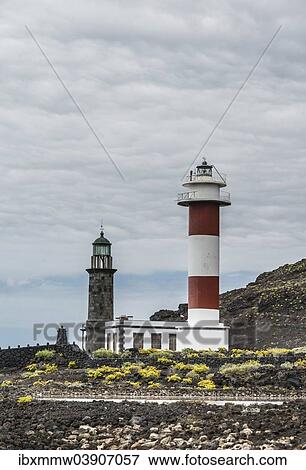 "Old and new lighthouse, on the southern cape of Punta de Fuencaliente, La Palma, Canary Islands, Spain, Europe" View Large Photo Image Stock Photo - "Old and new lighthouse, on the southern cape of Punta de Fuencaliente, La Palma, Canary Islands, Spain, Europe". Fotosearch