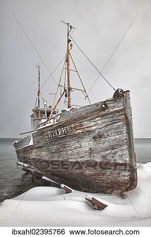 "Old fishing boat in winter, Tromso, Norway, Europe" View Large Photo Image Stock Photograph - "Old fishing boat in winter, Tromso, Norway, Europe". Fotosearch