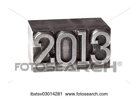 Stock Image - Old lead letters forming the number 2013. Fotosearch