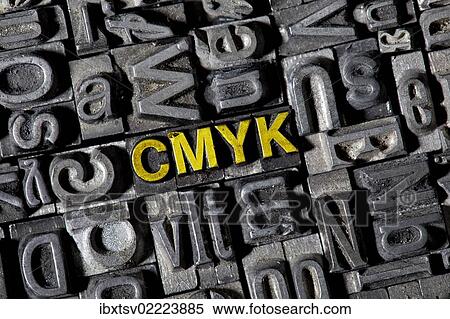 Stock Photography - "Old lead letters forming the word """"CMYK""""". Fotosearch