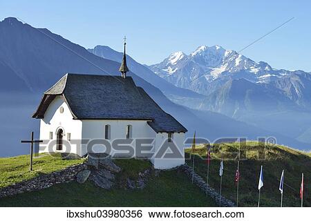 Stock Photograph - "Old mountain church in the village of Bettmeralp, Canton of Valais, Switzerland, Europe". Fotosearch