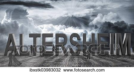 "Old people, lettering """"Altersheim"""", German for nursing home, illustration" View Large Photo Image Stock Image - "Old people, lettering """"Altersheim"""", German for nursing home, illustration". Fotosearch