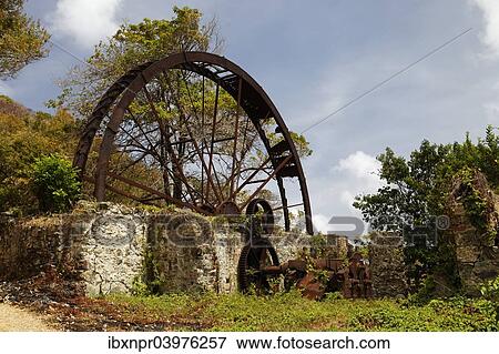 "Old sugar mill, mill wheel, rusted, Trinidad and Tobago, North America" View Large Photo Image Stock Photo - "Old sugar mill, mill wheel, rusted, Trinidad and Tobago, North America". Fotosearch