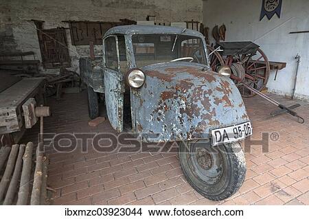 "Old three-wheeled van from the 1930s, Frankisches Freilandmuseum Bad Windsheim open-air museum, Bad Windsheim, Middle Franconia, Franconia, Bavaria, Germany, Europe" View Large Photo Image Picture - "Old three-wheeled van from the 1930s, Frankisches Freilandmuseum Bad Windsheim open-air museum, Bad Windsheim, Middle Franconia, Franconia, Bavaria, Germany, Europe". Fotosearch