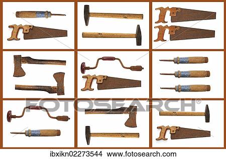 "Old tools, collage" View Large Photo Image Picture - "Old tools, collage". Fotosearch